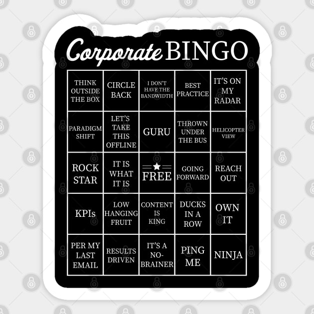 Corporate Jargon Buzzword Bingo Card Sticker by ItsRTurn